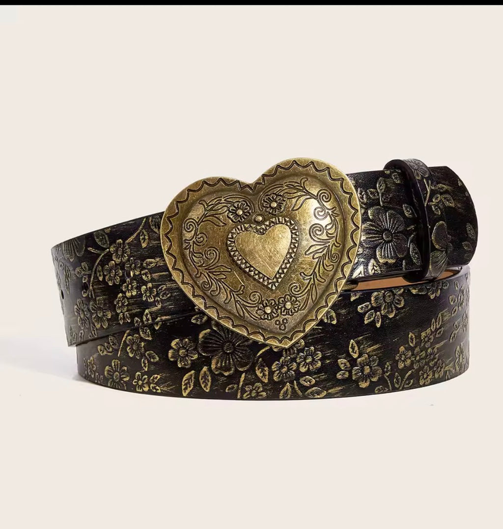 Ceinture vintage en cuir PU