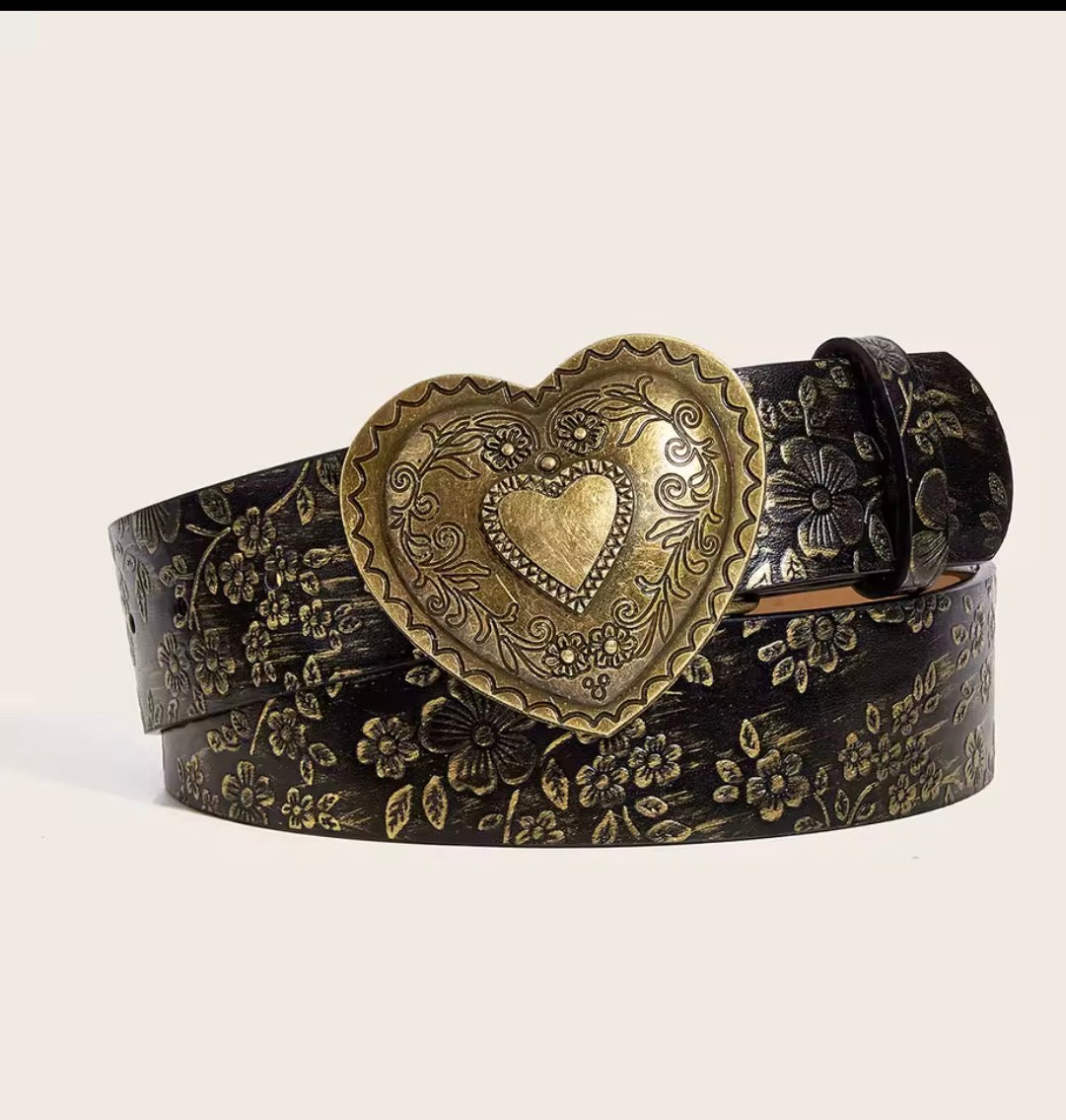 Ceinture vintage en cuir PU