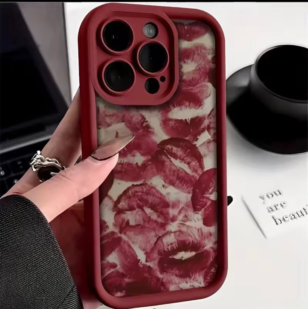 Coque rouge pour iPhone 15simple 15pro et 15pro Max style vintage love