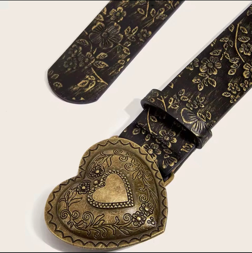 Ceinture vintage en cuir PU