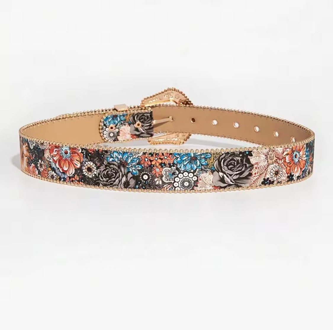 Ceinture floral vintage multicolore