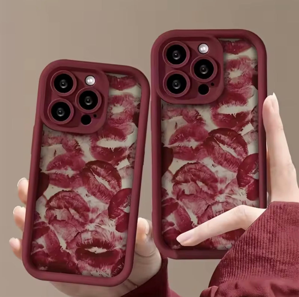 Coque rouge pour iPhone 15simple 15pro et 15pro Max style vintage love