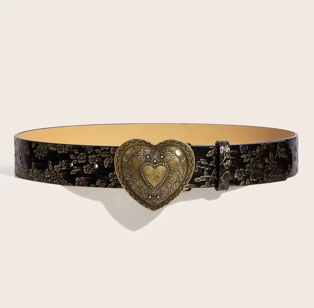 Ceinture vintage en cuir PU