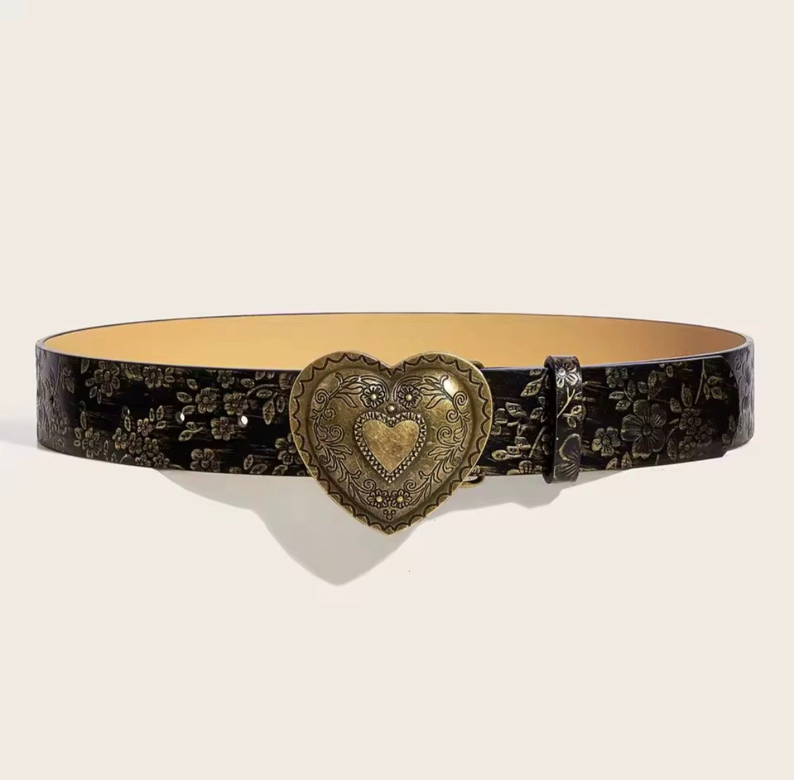 Ceinture vintage en cuir PU