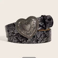 Ceinture vintage noir en cuir PU